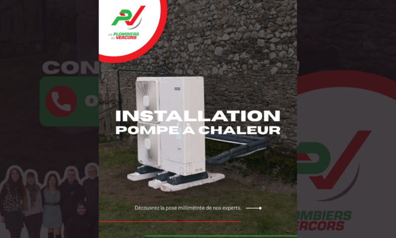 installation pompe à chaleur PAC pro Romans-sur-Isère Plombier du Vercors
