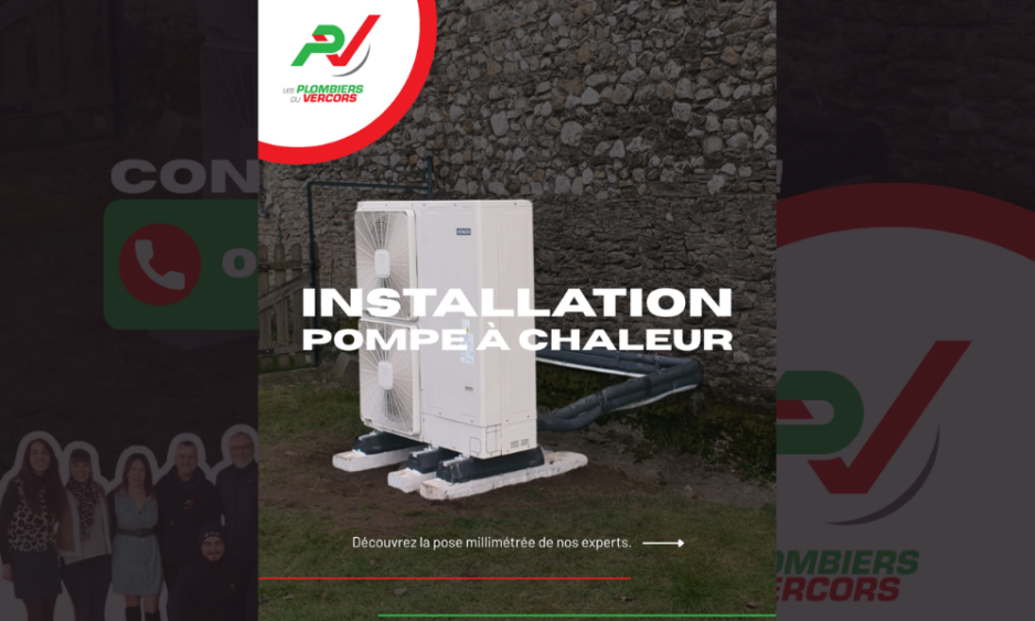 installation pompe à chaleur PAC pro Romans-sur-Isère Plombier du Vercors