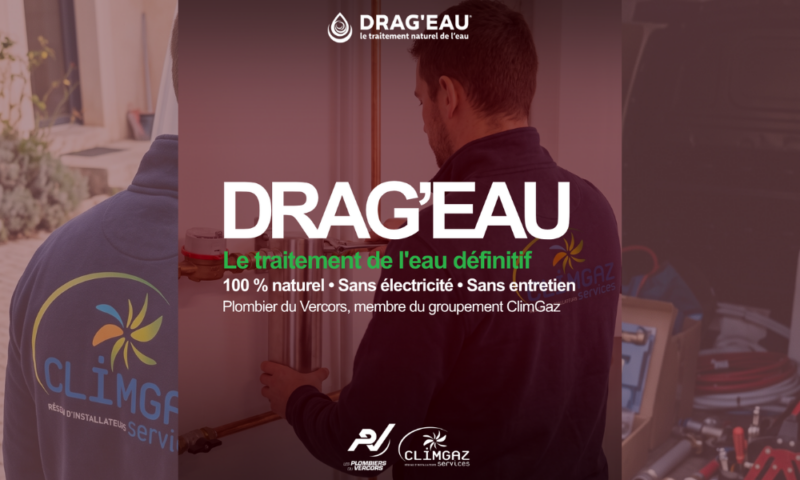 Les Plombiers du Vercors posent un système anti-tartre Drag'eau à Romans-sur-Isère.